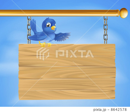 Blue bird on wooden sign Blue bird on wooden sign 8642578