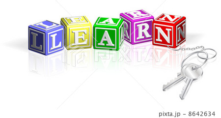 Learn alphabet blocks attached to keys 8642634