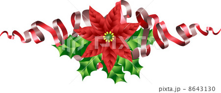 Christmas Poinsettia Holly and Ribbon Motif Christmas Poinsettia Holly and Ribbon Motif 8643130