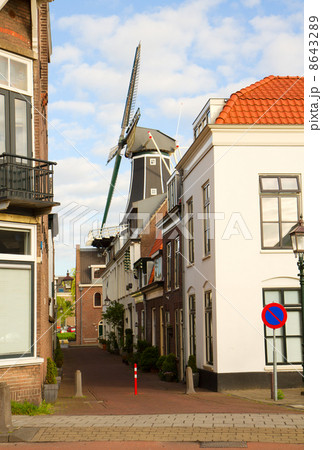 Adriaan windmill over street, Haarlem 8643289
