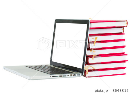 books and laptop with copy space on screen books and laptop with copy space on screen 8643315