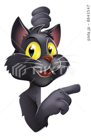 Black cat pointing Black cat pointing 8643547
