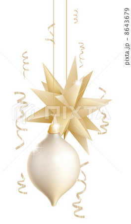 Beautiful gold and white Christmas baubles Beautiful gold and white Christmas baubles 8643679