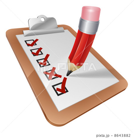 Cartoon Survey Clipboard with Pencil 8643882