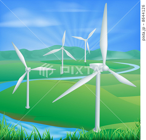 Wind power energy illustration 8644126