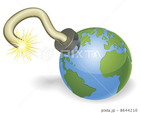 Time bomb in shape of world globe concept Time bomb in shape of world globe concept 8644210