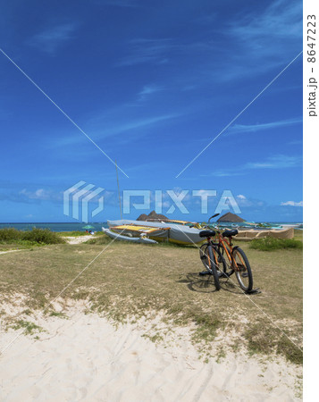 自転車とボートのある風景/ラニカイ 8647223