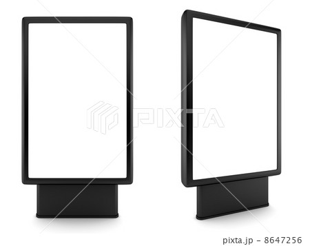 blank advertising billboard isolated on white background 8647256