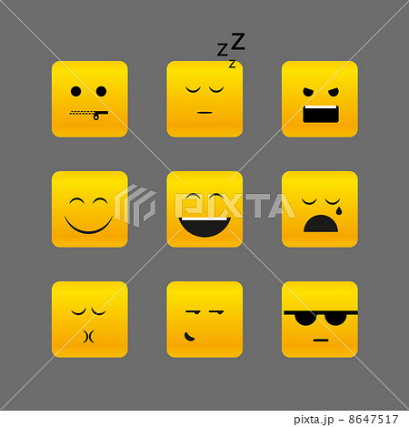 Collection of different square emotion faces 8647517