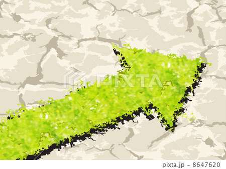Grass Arrow on crack ground. Vector illustration 8647620