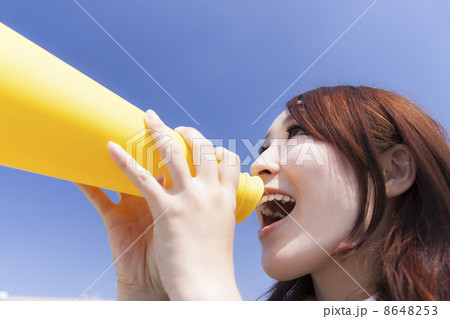 メガホンで叫ぶビジネスウーマン 8648253