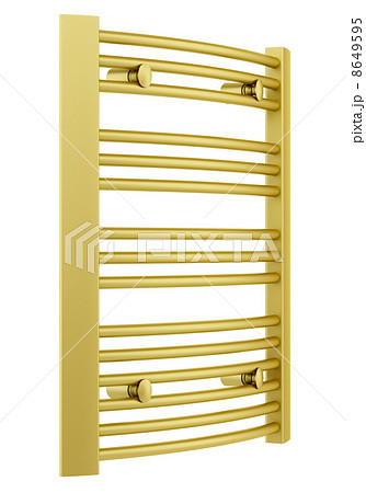 golden bathroom towel rail isolated on white background 8649595
