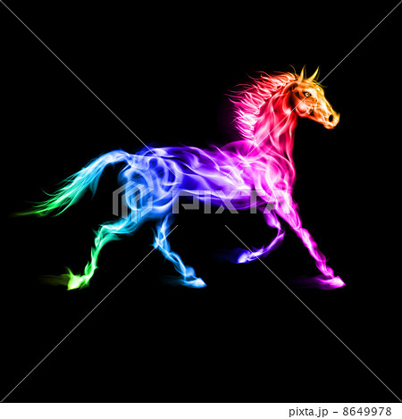 Colorful fire horse. Colorful fire horse. 8649978