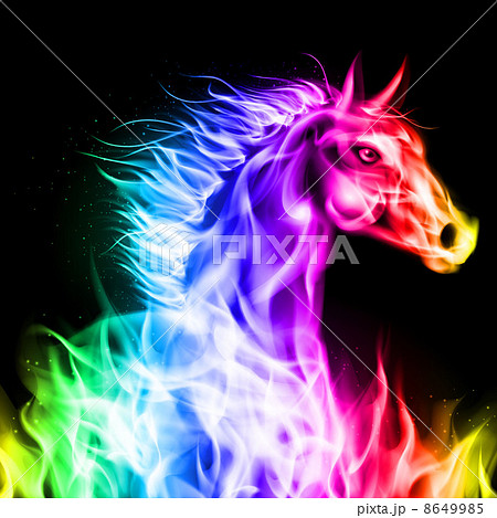Colorful Fire Horse のイラスト素材