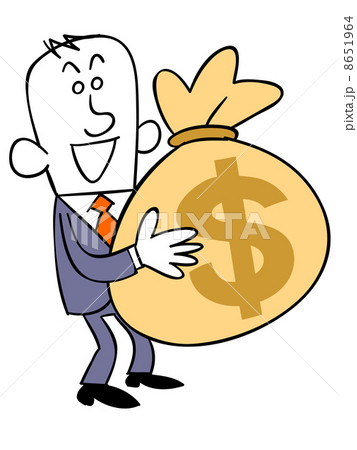 ドルの入った袋を持つビジネスマン 8651964