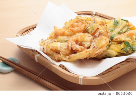 海老と野菜のかき揚げと箸  8653030