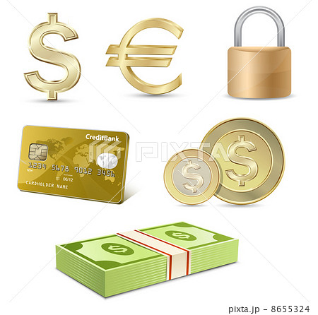 Dollar and Euro signs. Financial symbols. 8655324