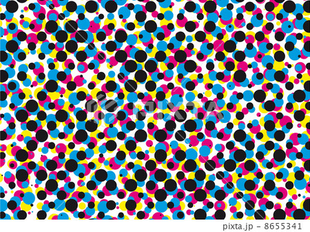 abstract cmyk dot print pattern, vector background 8655341
