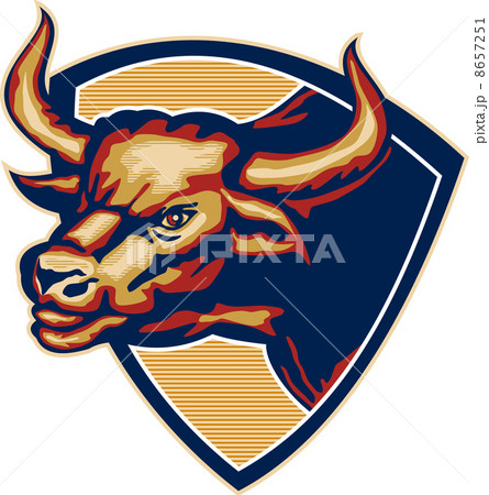 Angry Bull Head Crest Retro 8657251