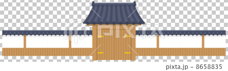 門と壁のイラスト素材