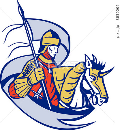 Knight With Flag Shield Horse Retro Knight With Flag Shield Horse Retro 8659006