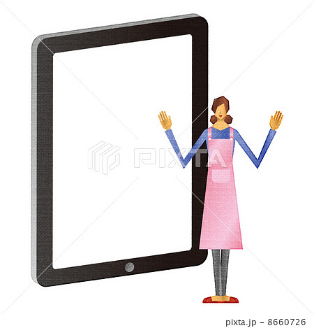 タブレットPCと主婦 8660726