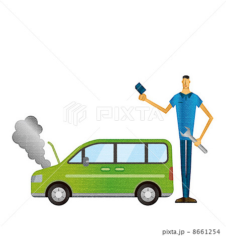 車の故障のイラスト素材