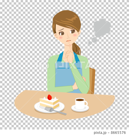Housewife patiently diet cake dessert 8665576