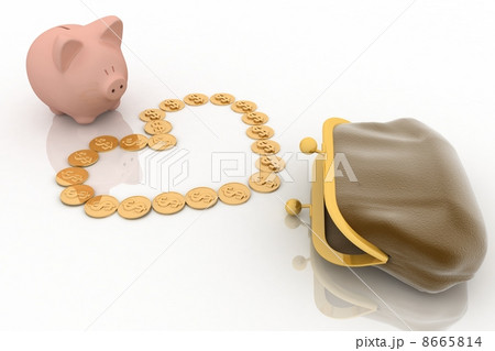 heart from chinks and  piggy bank 8665814