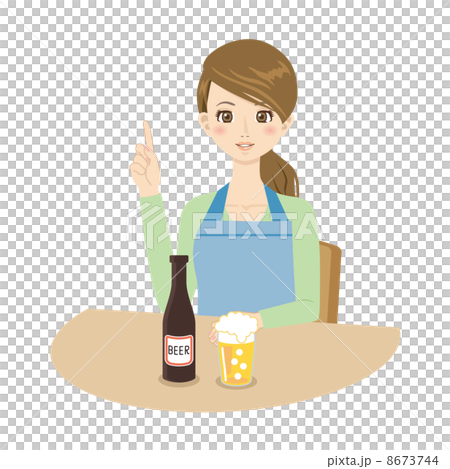 主婦一點婦女瓶啤酒啤酒 8673744