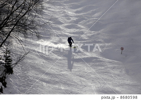Skiers on top of the mountain Skiers on top of the mountain 8680598