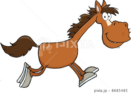 Horse Cartoon Character Running 8685485