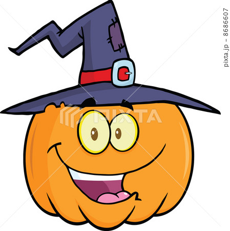 Happy Halloween Pumpkin With A Witch Hat  8686607