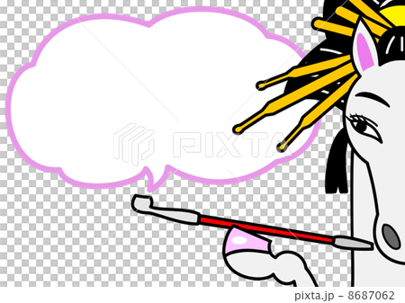 馬、おいらん、ふきだし 8687062