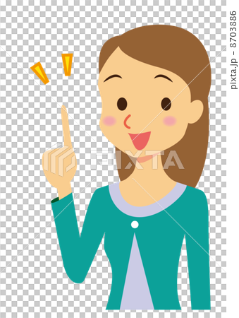 指差し 長い髪の綺麗なお姉さん 指差し 長い髪の綺麗なお姉さん 8703886