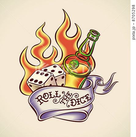 Roll the dice - tattoo design 8705298