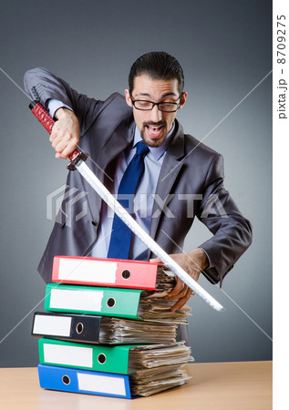Man with sword and paper Man with sword and paper 8709275