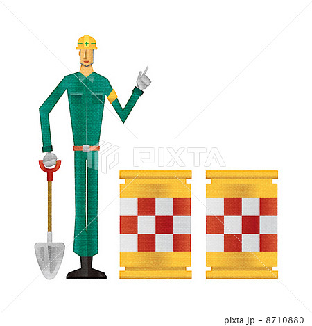 土木作業員とクッションドラム 土木作業員とクッションドラム 8710880