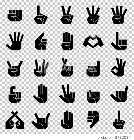 Hand sign Left hand (black) 8712024