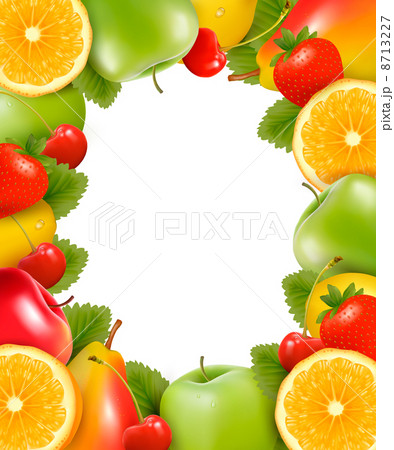 Frame made of fresh, juicy fruit. Vector. 8713227