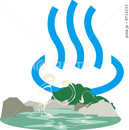温泉の地図記号と露天風呂 8714255