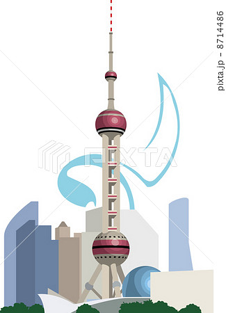 China S Oriental Pearl Electron Tower Stock Illustration