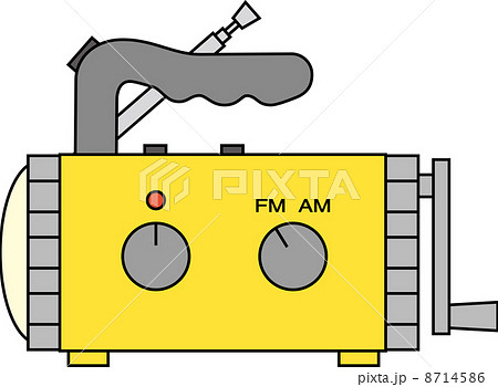 手回し発電ラジオライトのイラスト素材