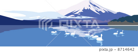 山梨の山中湖と富士山 山梨の山中湖と富士山 8714642