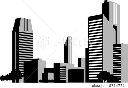 都会のビル群のシルエットのイラスト素材 8714771 Pixta