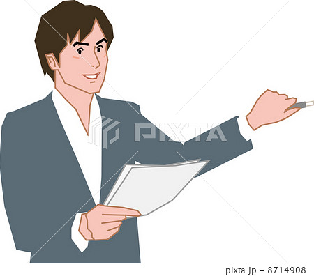 講義をする笑顔の塾講師 8714908