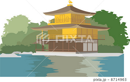 京都の金閣寺のイラスト素材