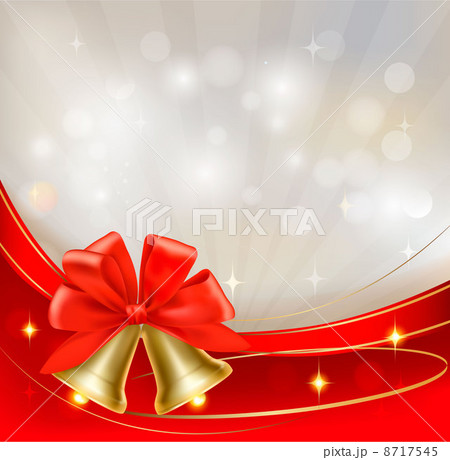 Background with red bow, bells and ribbons 8717545
