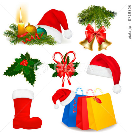 Set of Christmas objects. Vector. 8719356