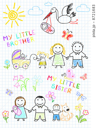 Happy family with a newborn 8721683